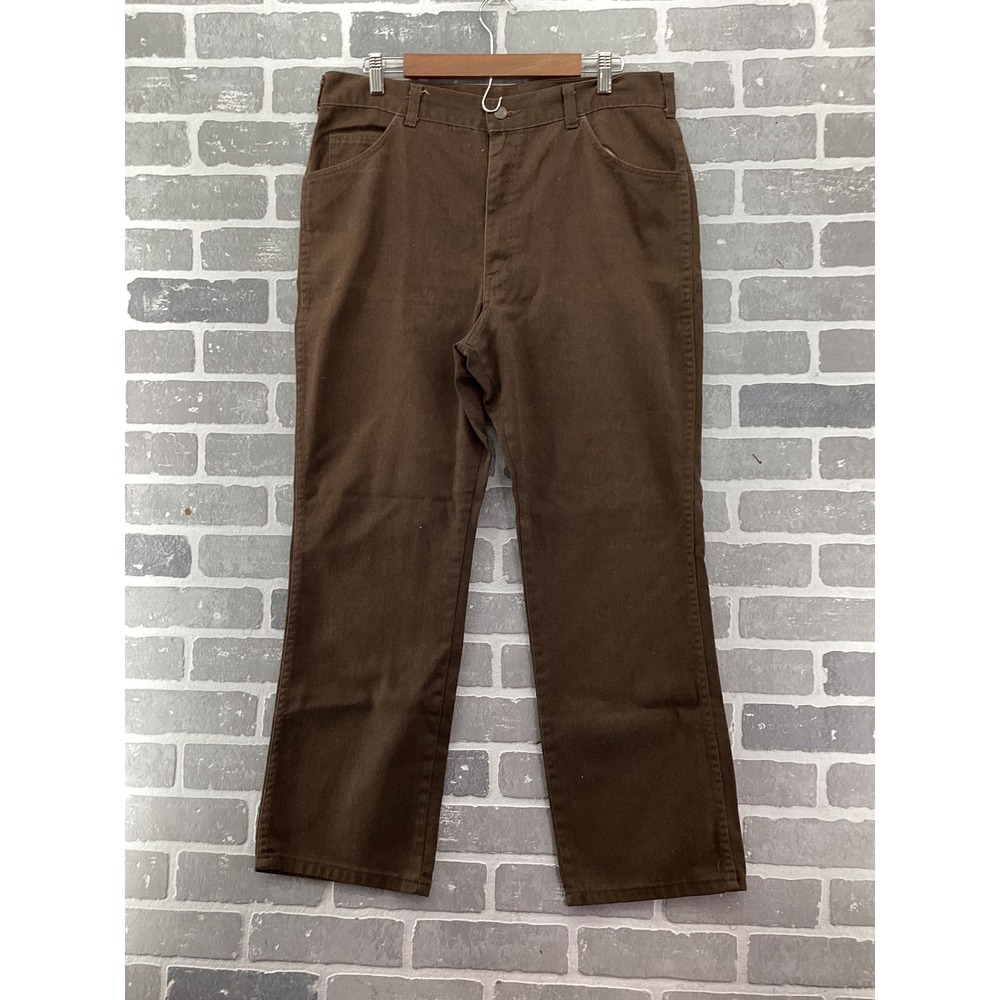 Vintage Dickies Brown Work Pants Straight Leg 38x30 RN20697 High Rise Trousers